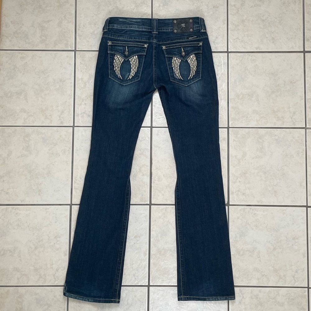 Miss Me Blue Jeans Boot Angel Wing Pockets